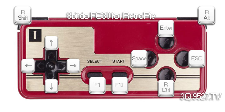 讓RetroPie的DOSBox鍵盤對應8bitdo FC30手把mapper